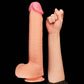 Comparison between the 12 inches king size dual layer silicone dildo and the arm