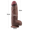 The size of the 12 inches xxl dual layered silicone cock 