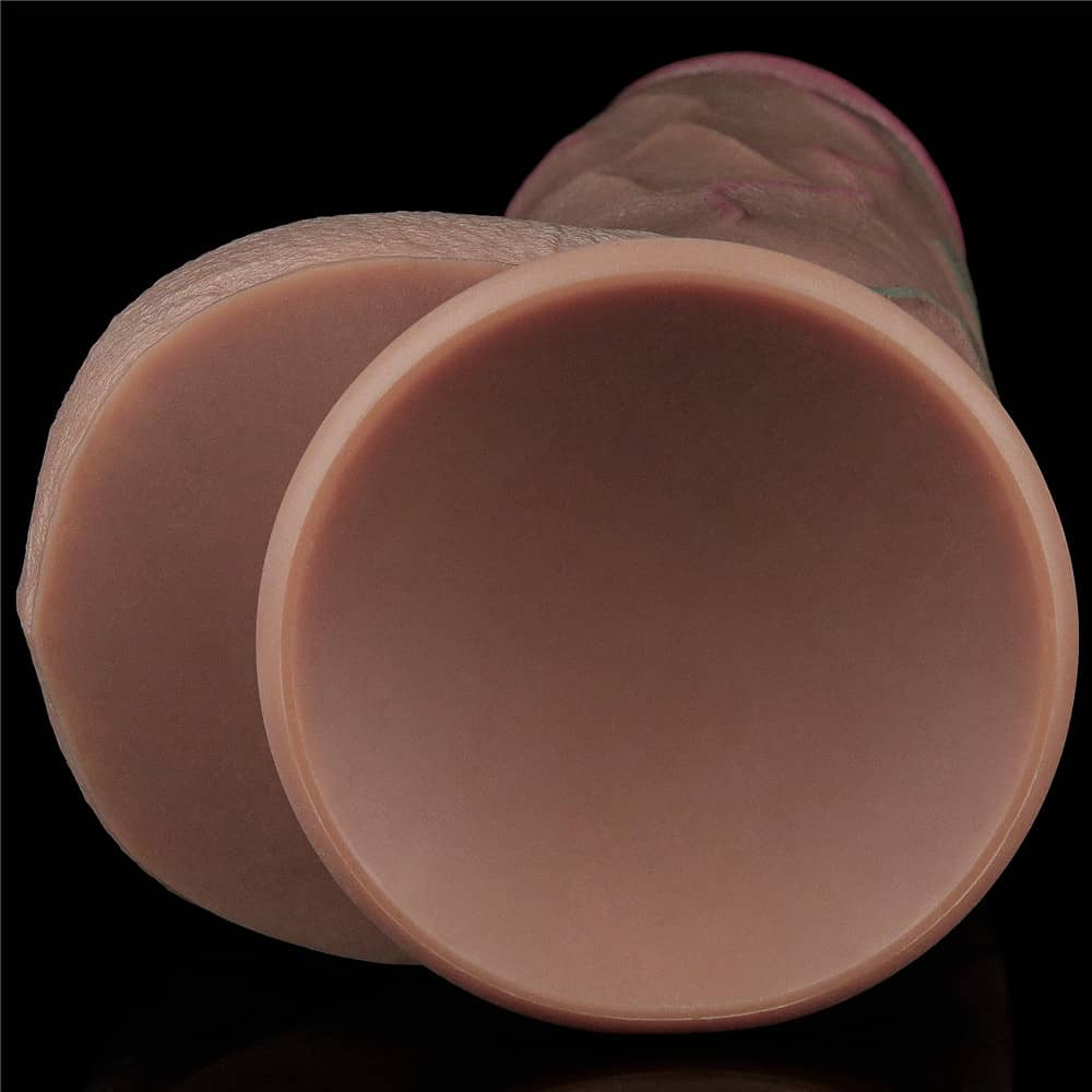 The bottom of the 12 inches xxl dual layered silicone cock 