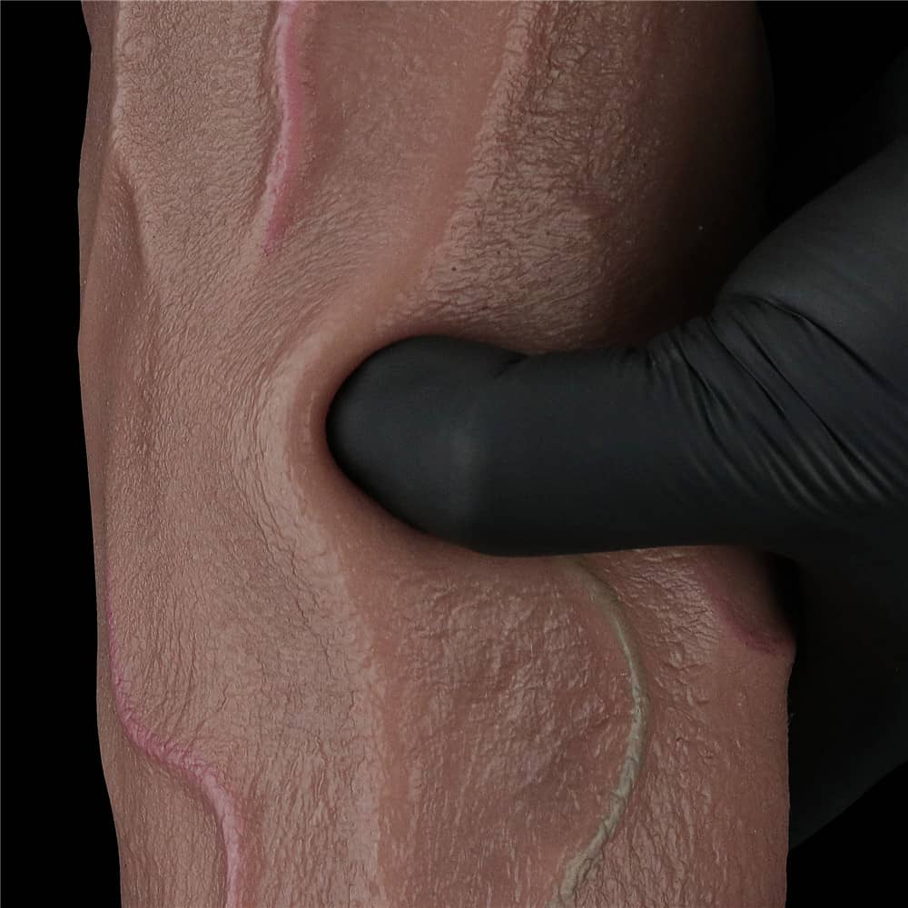 Super real feel experience with this 12 inches xxl dual layered silicone cock 