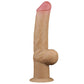 The 12 inches silicone dildo with grip handle is upright