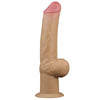 The 12 inches silicone dildo with grip handle is upright