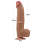 The size of the 12 inches brown sliding skin dual layer dong 