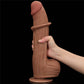Hands slide easily on the 12 inches brown sliding skin dual layer dong 