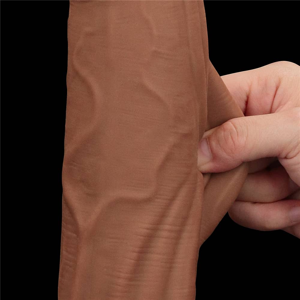 The dual layer sliding skin of the 12 inches brown sliding skin dual layer dong  
