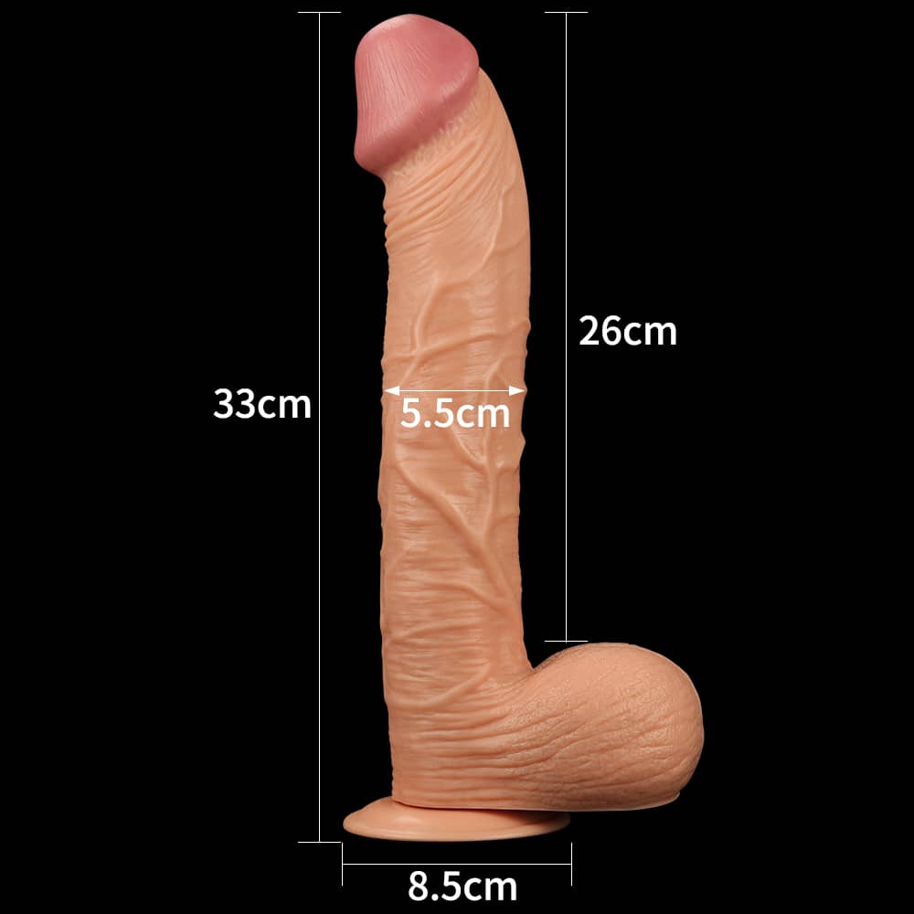 The size of the 12 inches legendary king sized realistic dildo