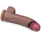 The 13 inches silicone realistic dildo is shown lying flat on the right side
