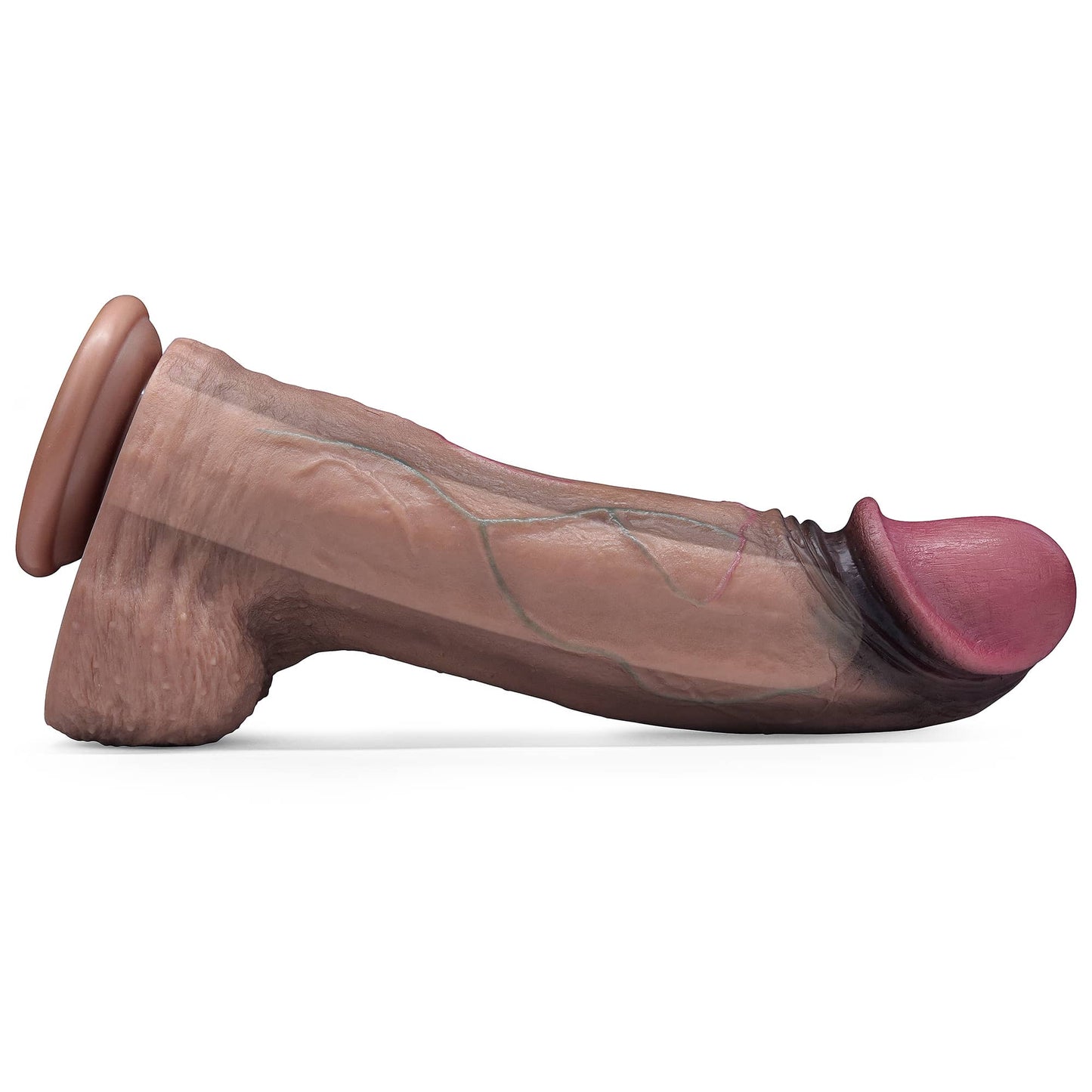 The 13 inches silicone realistic dildo has firm silicone inside and ultra soft silicone outside