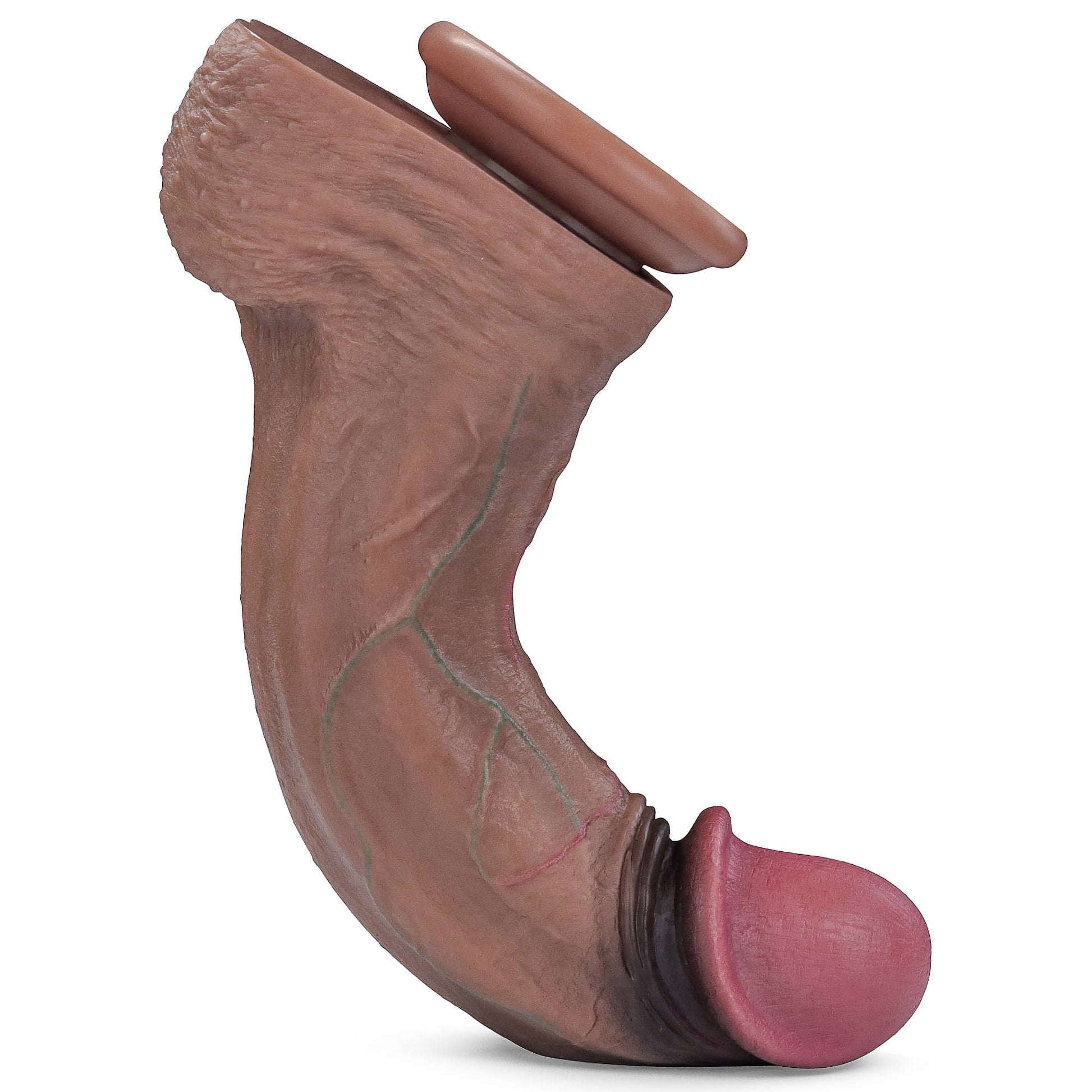 The 13 inches silicone realistic dildo bends ultra softly