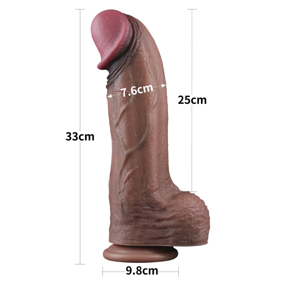 The size of the 13 inches silicone realistic dildo