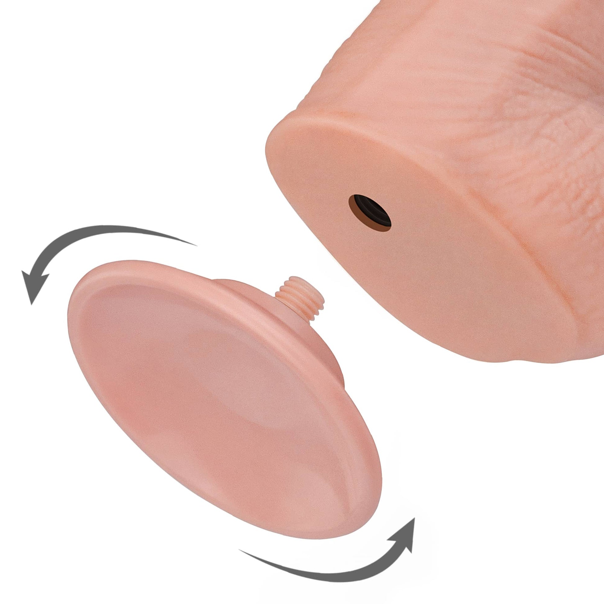 The removable suction cup of the 13.5 inches huge soft sliding skin dildo