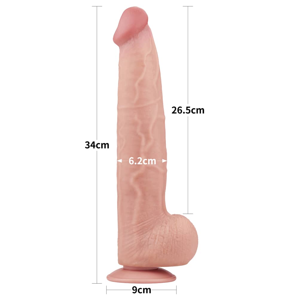 The size of the 13.5 inches huge soft sliding skin dildo