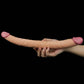 A man holding the 14 inches double ended realistic dildo