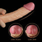 The different size of the two heads of the 14 inches double ended realistic dildo