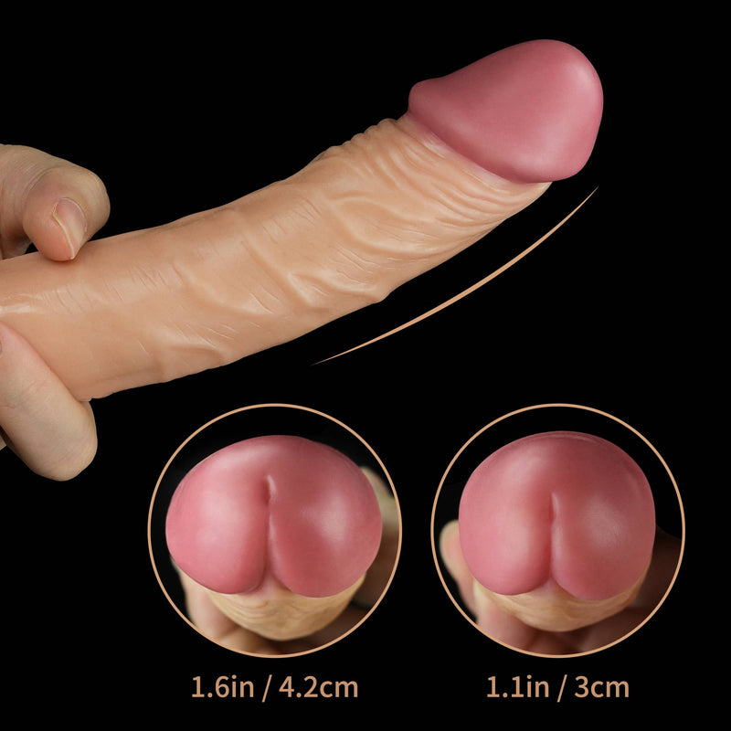 14'' Double-Ended Realistic Dildo with Two Different Size Head