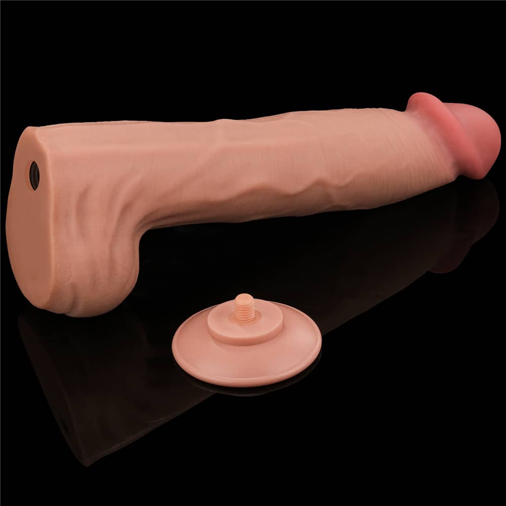 The 14 inches king sized sliding skin dildo with its removable strong suction cup