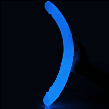 The 14.5 inches lumino play double dildo emits blue fluorescence