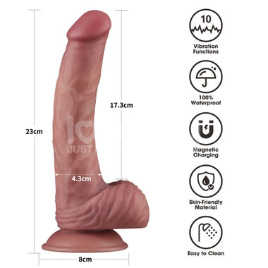 9'' Vibrating Dual Density Power Cock