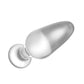 The sleek and tapered design of the 4.3 inches glass romance transparent butt plug 
