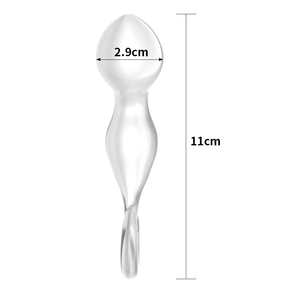 The size of the 4.5 inhces glass romance crystal clear anal plug