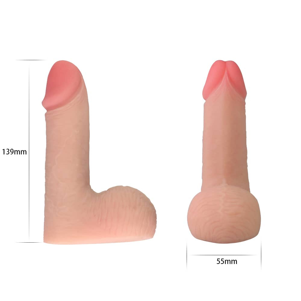 The size of the 5.5 inches skinlike limpy soft dildo