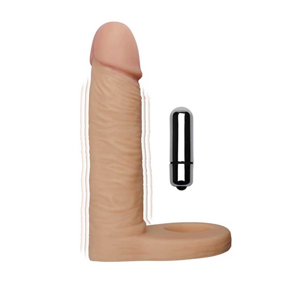 The 5.8 inches ultra soft double vibrating anal dildo is upright