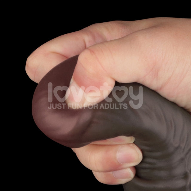 16'' Dual Layered Bendable Silicone Cock XXL(Black)