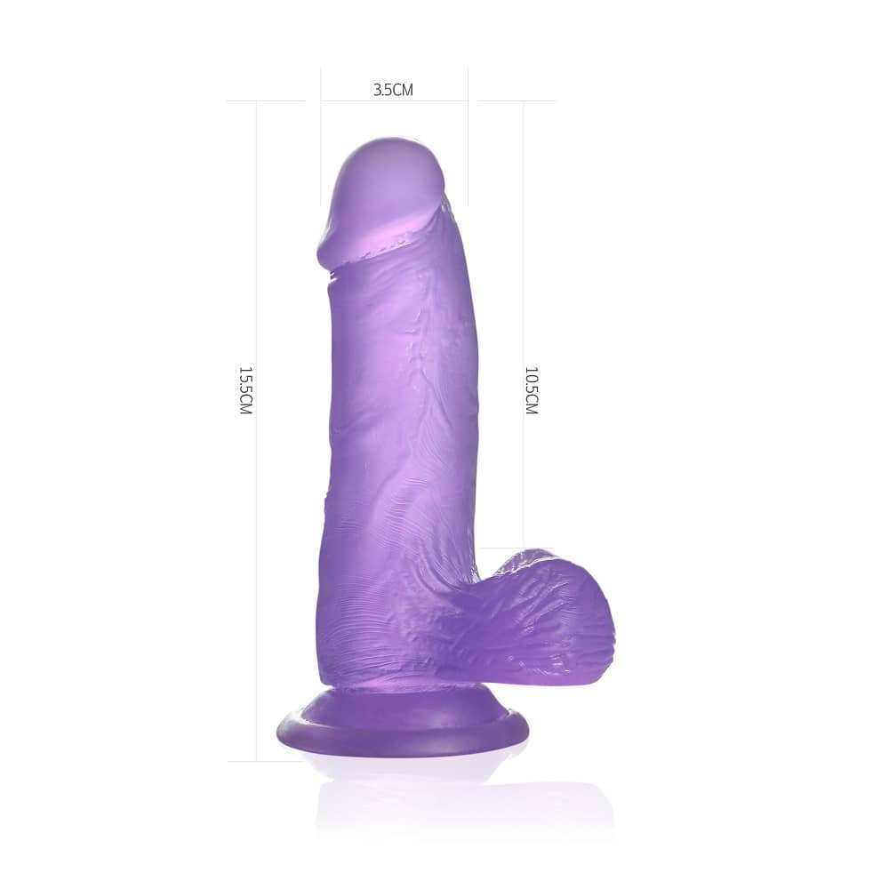 The size of the 6 inches purple jelly studs crystal dildo