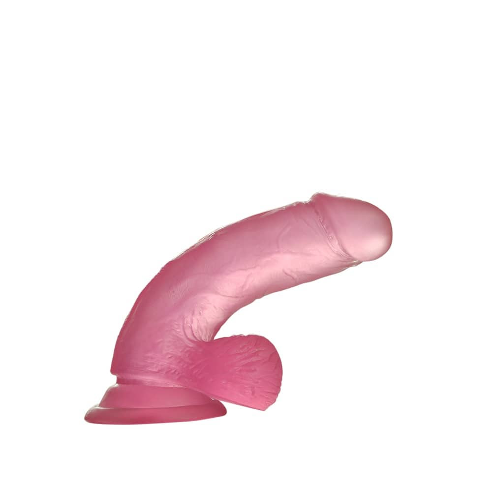 The 6 inches pink jelly studs crystal dildo bends ultra softly