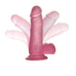 The 6 inches pink jelly studs crystal dildo is very flexible and can bend to different angles
