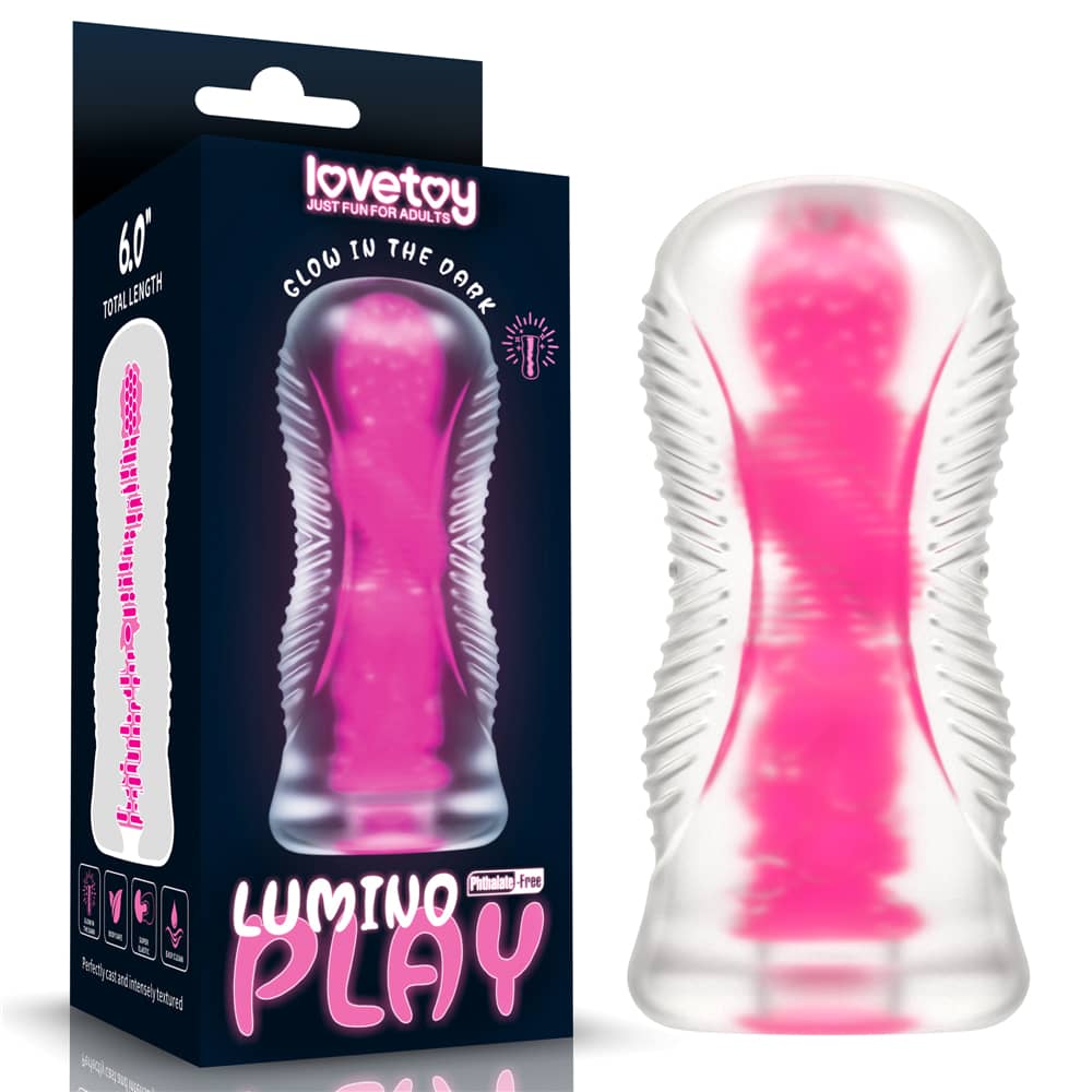 The packaging of the 6 inches pink lumino play masturbator