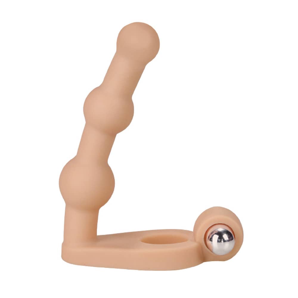 The 6 inhces soft bead vibrating anal plug is upright