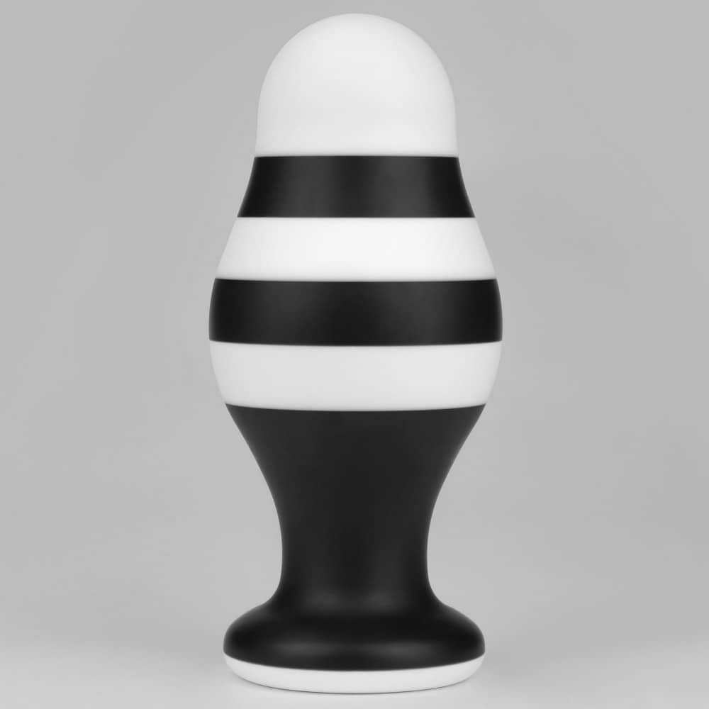 The 8 inches dual layered silicone cock stands upright