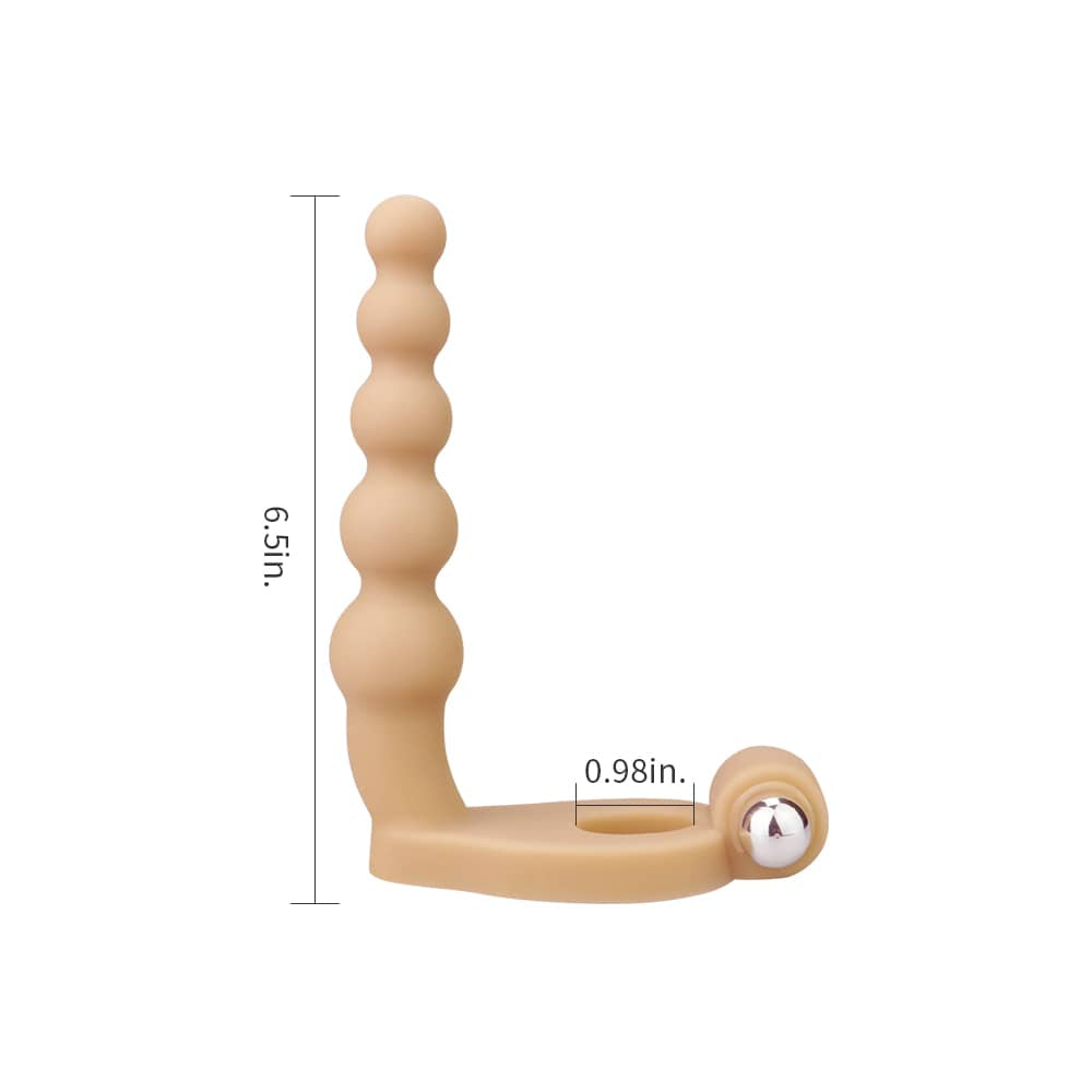The size of the 6.5 inches soft bead anal plug with bullet vibrator