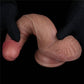 The 7 inches dual layered silicone cock is very flexible and can bend to different angles