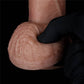 The 7 inches dual layered silicone cock has detailed textured testicle
