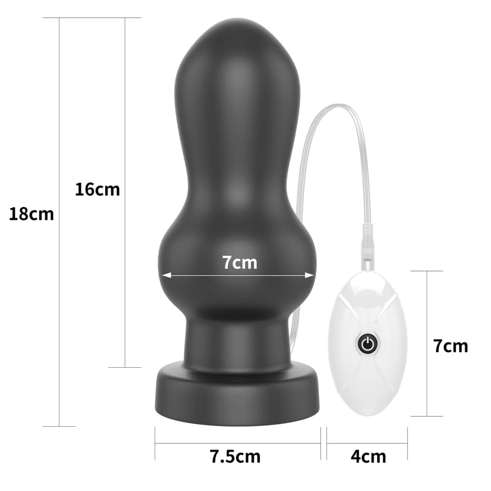 The size of the 7 inches king sized vibrating anal rammer