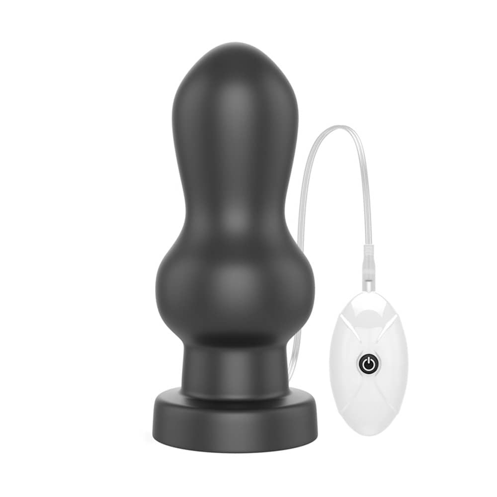 The 7 inches king sized vibrating anal rammer is upright