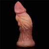 The 9 inches silicone realistic tongue dildo  is upright
