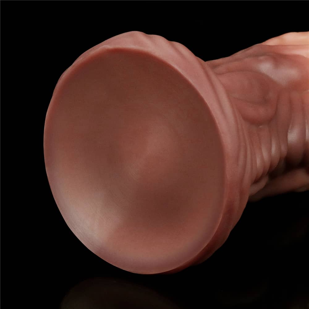 The strong suction cup of the 9 inches silicone realistic tongue dildo 