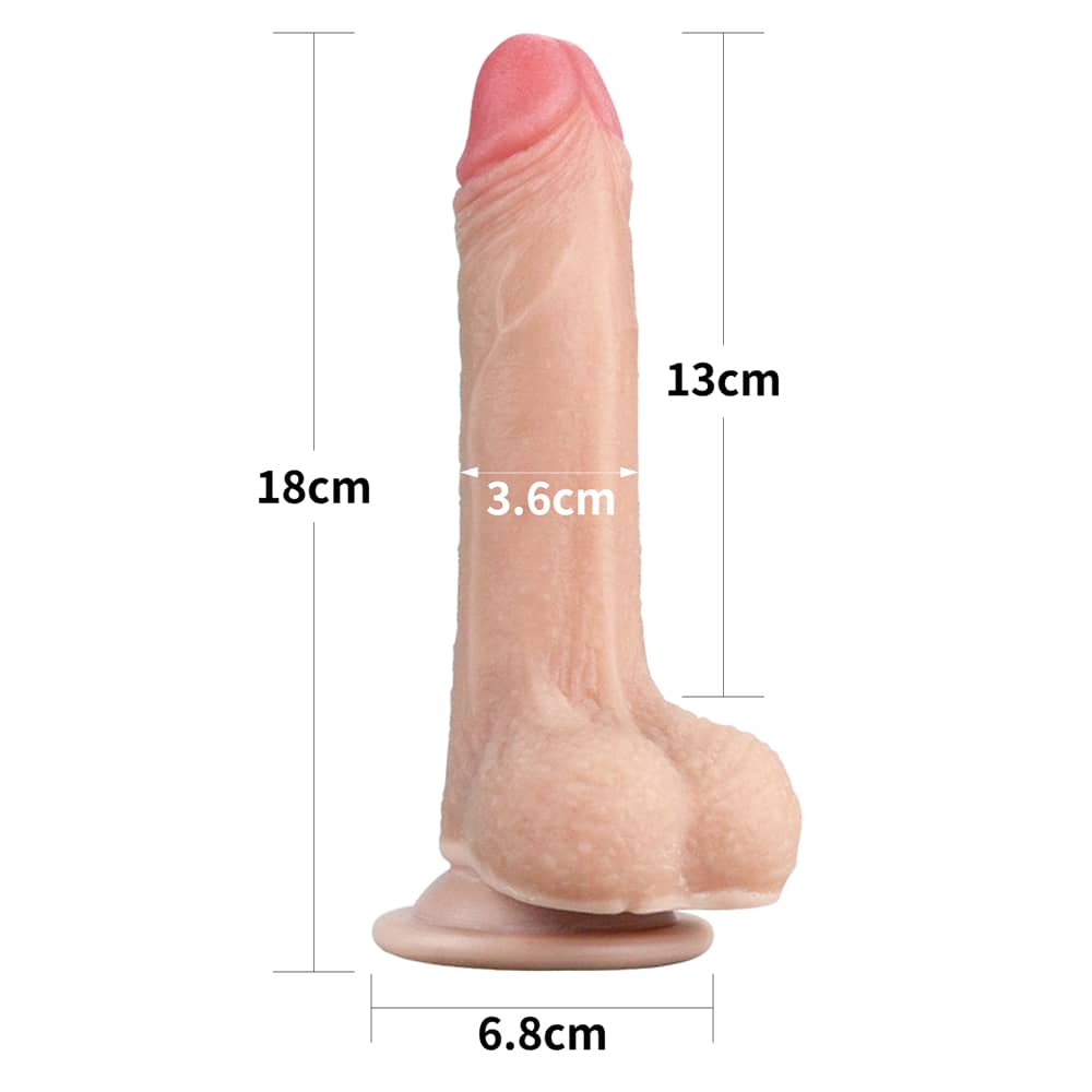The size of the 7 inches sliding skin dual layer dong
