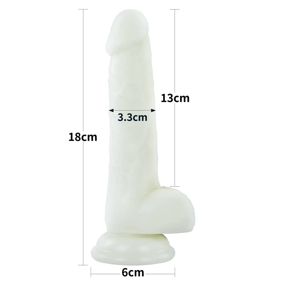 The size of the 7 inches lumino play silicone dildo