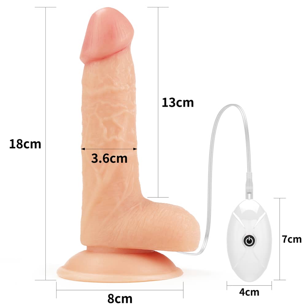 The size of the dildo of the 7 inches vibrating dildo easy strapon set