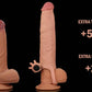 The 7.5 inches dildo extender with bullet vibrator provides an additional 50 percent in girth and 2 inches in length