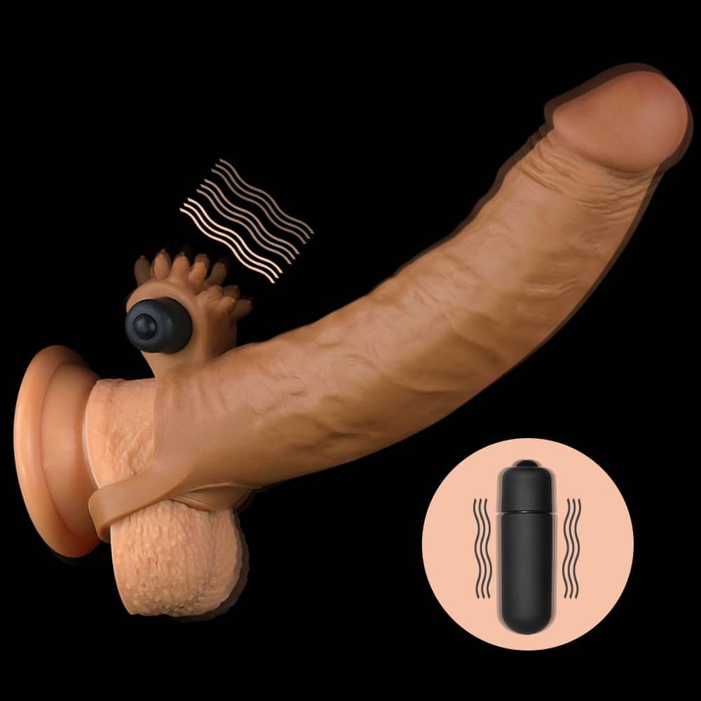 The bullet vibrator of the 7.5 inches dildo brown extender add 2 inches 