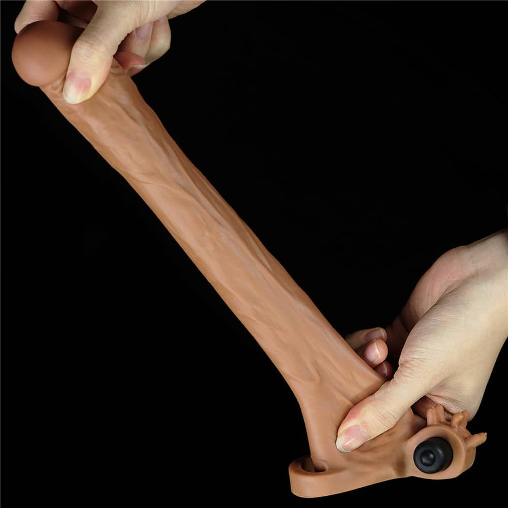The elasticity of the 7.5 inches dildo brown extender add 2 inches