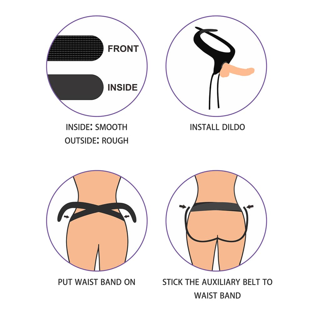 Tutorial on how to use the 7.5 inches dildo strap on harness for women
