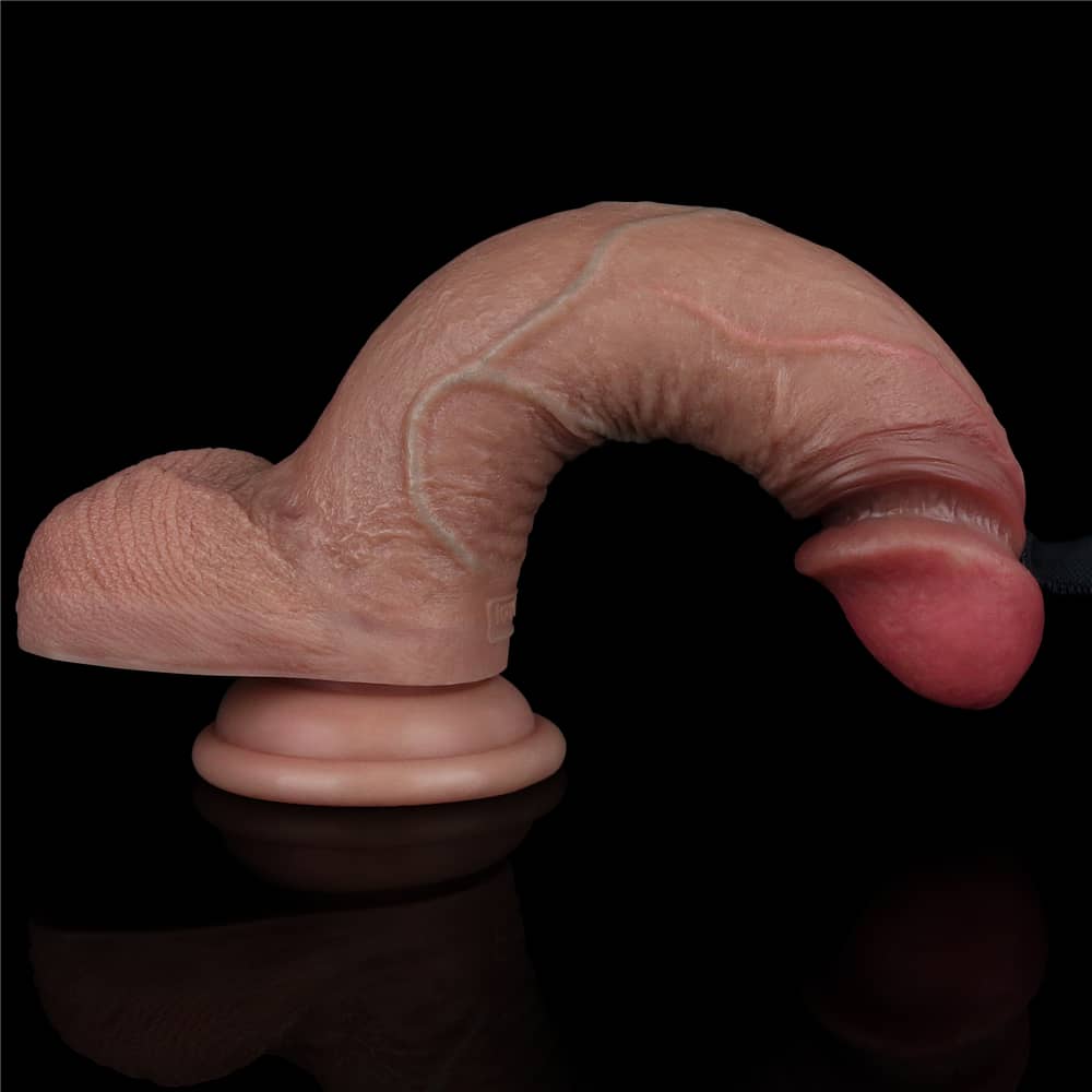The 7.5 inches dual layered silicone cock bends ultra softly