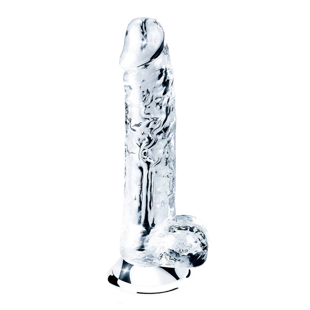 The 7.5 inches flawless clear transparent dildo  is upright
