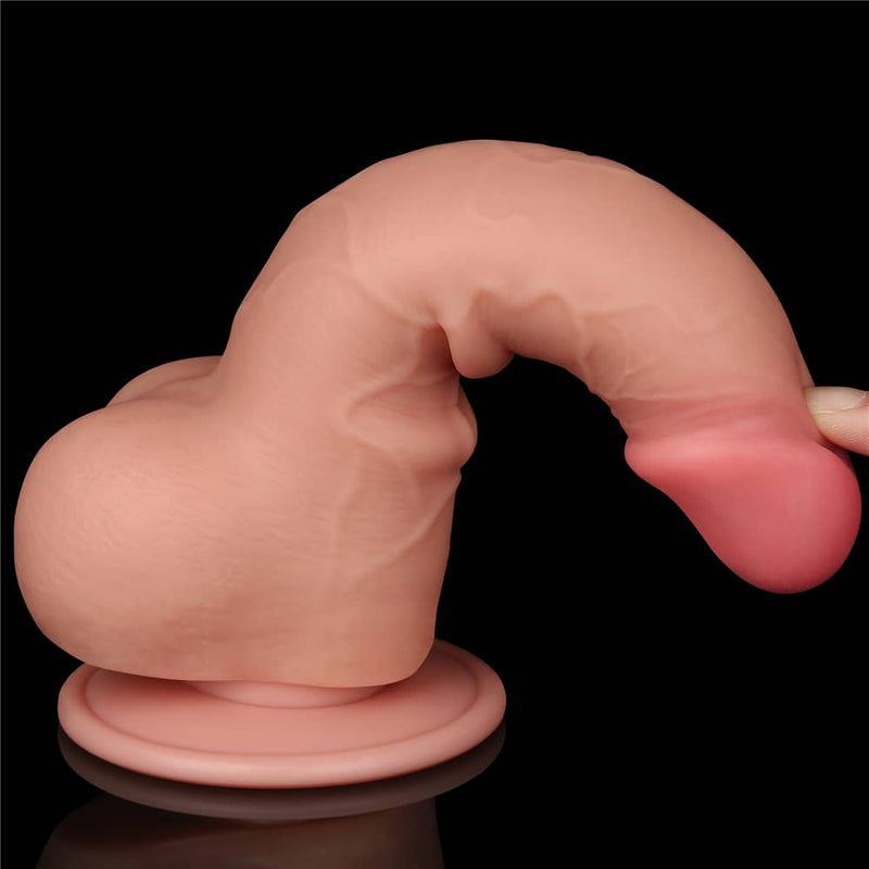The 7.5 inches sliding skin dual layer flesh dong  is very flexible